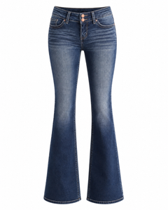 Retro Mid-Rise Flared Jeans