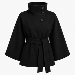 High-Neck Belted Trench Coat