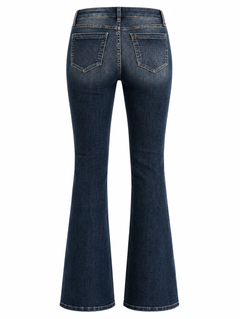 Retro Mid-Rise Flared Jeans