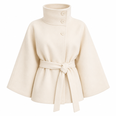 High-Neck Belted Trench Coat