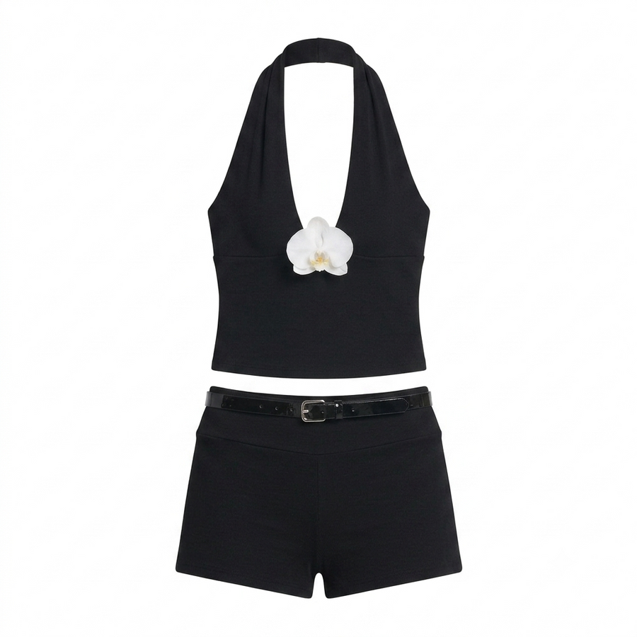 Solid Color Shorts Hot Girl Fashion Summer Set Women