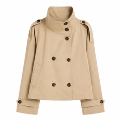 Double-Breasted Lace-Up Trench Coat