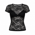 Lace Round Neck Slim-fit Tops Women