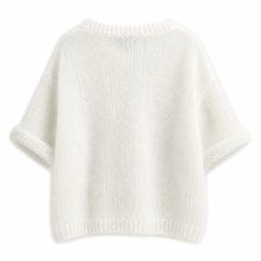 Slanted-Shoulder Knit Jumper