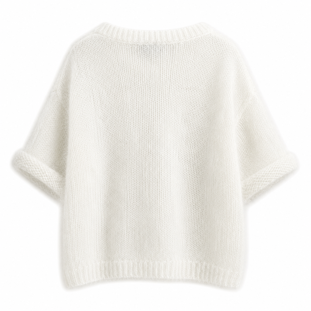 Slanted-Shoulder Knit Jumper
