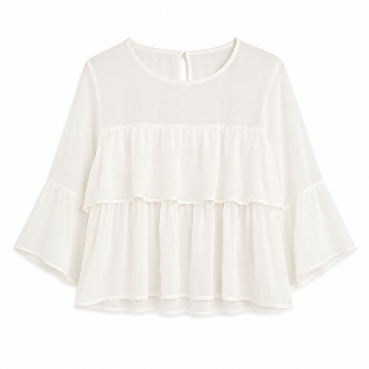 Cream Chiffon Top