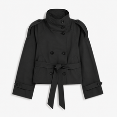 Lace-Up Waist Trench Coat