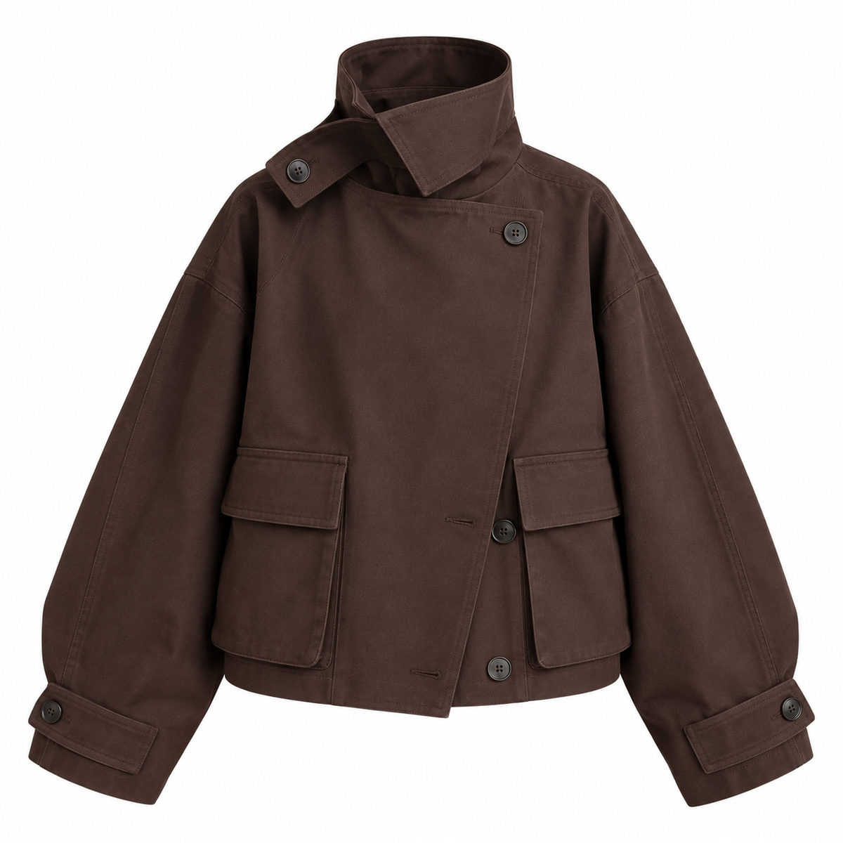 Suede-Fleece Trench Coat